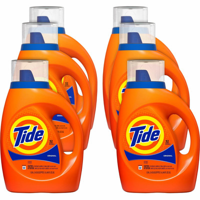 Tide Original Laundry Detergent - Concentrate - 46 fl oz (1.4 quart) - Original Scent - Blue - 6 / Carton