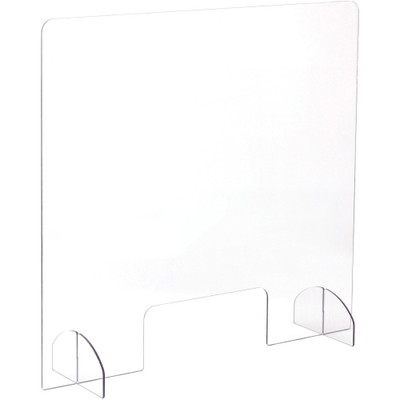 Safco Portable Freestanding Acrylic Sneeze Guard - Clear, Transparent - Acrylic