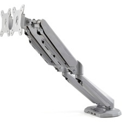 StarTech.com Mounting Arm for Monitor - Silver - Height Adjustable - 2 Display(s) Supported - 15" to 32" Screen Support - 35.20 lb Load Capacity - 75 x 75, 100 x 100 - Aluminum - 1 Each