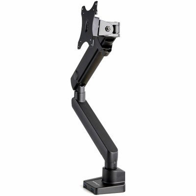 StarTech.com ARMSLIM2USB3 Mounting Arm for Monitor, Curved Screen Display, Flat Panel Display - Black - Height Adjustable - 1 Display(s) Supported - 17" to 34" Screen Support - 17.64 lb Load Capacity - 75 x 75, 100 x 100 - Aluminum - 1 Each