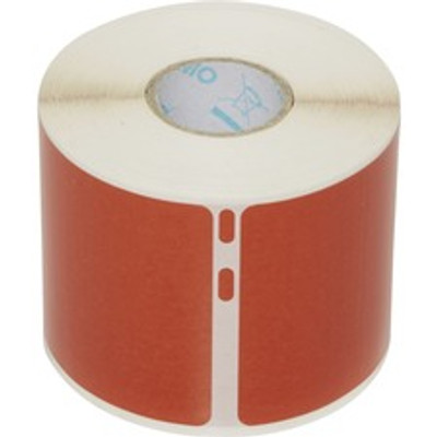 Dymo LabelWriter Name Badge Labels - 2 1/8" Height x 4" Width - Rectangle - Direct Thermal - Red - 220 / Roll - 1 Each