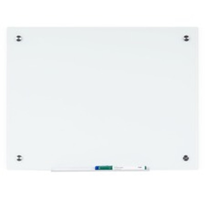 MasterVision Dry-Erase Glass Board - 36" (3 ft) Width x 48" (4 ft) Height - White Glass Surface - Rectangle - Horizontal/Vertical - 1 Each