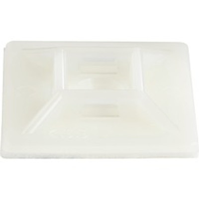 StarTech.com 100 Pack Cable Tie Mounts with Adhesive Tape for 0.21 in. (5.5 mm) Wide Ties - Cable Tie Mount - White - 1.10" Length - Nylon 66 - 100 / Pack - TAA Compliant