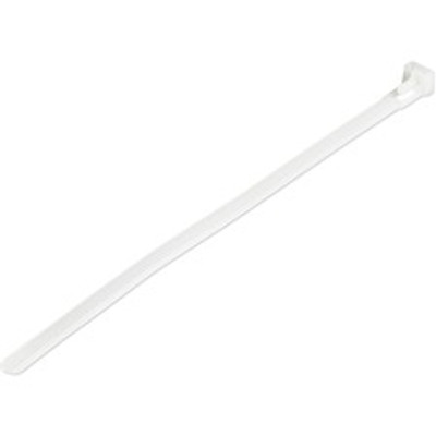 StarTech.com 100 Pack - 8 in. (203 mm) White Cable Ties (CBMZTRB8) - Cable Tie - White - 7.90" Length - Nylon 66 - 100 / Pack - TAA Compliant