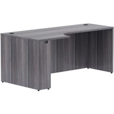 Lorell Essentials Series Left Corner Credenza - 29.5" Height x 36" Width x 24" Depth x 72" Length Credenza, x 1" Thickness Top - Finish: Weathered Charcoal Laminate - 1 Each