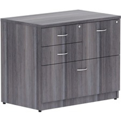 Lorell Essentials Series Box/Box/File Lateral File - 29.5" Height x 35.5" Width x 22" Depth Lateral File, x 1" Thickness Top - 4 x File, Box Drawer(s) - Finish: Weathered Charcoal Laminate - 1 Each