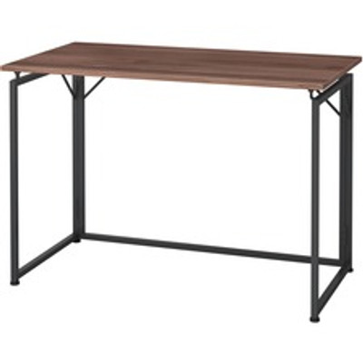 Lorell Folding Desk - Walnut Laminate Rectangle Top - Black Base - 110 lb Capacity - 43.30" Table Top Width x 23.62" Table Top Depth - 30" Height - Assembly Required - Brown - Particleboard Top Material - 1 Each