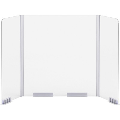 Lorell Folding Student Barrier - Clear - Acrylic