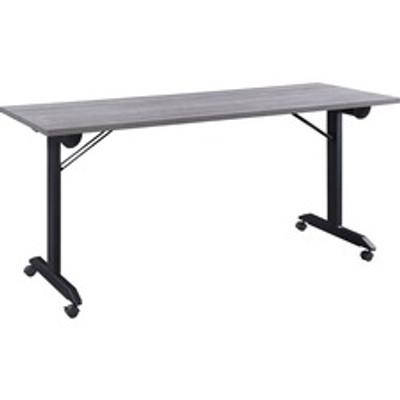 Lorell Mobile Folding Training Table - Rectangle Top - Powder Coated Base - 200 lb Capacity - 63" Table Top Width - 29.50" Height x 63" Width x 24" Depth - Assembly Required - Weathered Charcoal - Laminate Top Material - 1 Each