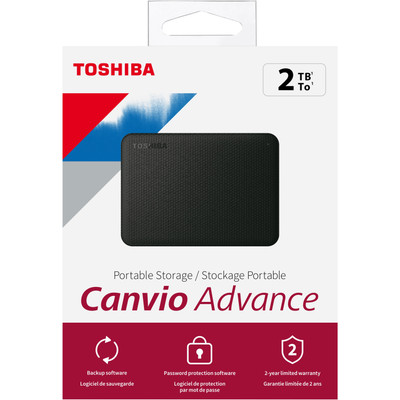 Toshiba Canvio Advance HDTCA20XK3AA 2 TB Portable Hard Drive - External - Black - USB 3.0 - 1 Each