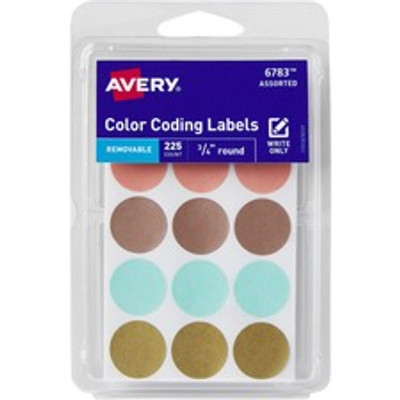 Avery&reg; Round Color Coding Labels - 1/4" Diameter - Removable Adhesive - Round - Multicolor - 36 / Carton