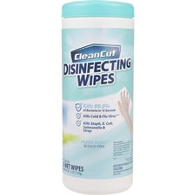 Clean Cut Disinfecting Wipes - Fresh Scent - Textured, Odor Neutralizer - White - 35/Canister - 1 Each