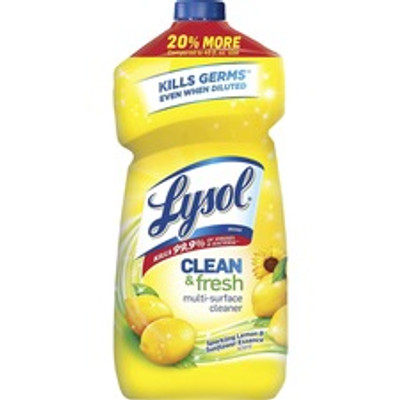 Lysol Multisurface Lemon Cleaner - 48 oz (3 lb) - Lemon Scent - Versatile - Yellow Squeeze Bottle - 1 Each