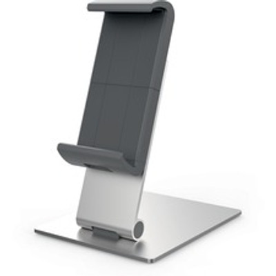 DURABLE Table Tablet Holder XL - Portrait, Landscape - 9.5" Height x 6.1" Width x 7.2" Depth - Rubber, Aluminum, ABS, Steel - Silver - 1 Each
