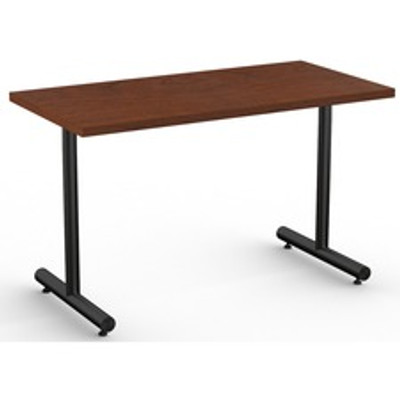 Special-T Kingston Training Table Component - Mahogany Rectangle Top - Black T-shaped Base - 48" Table Top Length x 24" Table Top Width - 29" Height - Assembly Required - Thermofused Laminate (TFL) Top Material - 1 Each