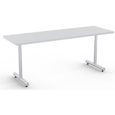Special-T Kingston Training Table Component - Light Gray Rectangle Top - Metallic Sand T-shaped Base - 72" Table Top Length x 24" Table Top Width - 29" Height - Assembly Required - Thermofused Laminate (TFL) Top Material - 1 Each