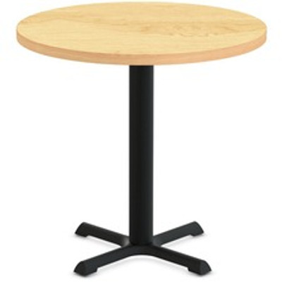 Special-T StarX-2 Dining Table - Crema Maple Round Top - Black, Powder Coated Base - 36" Table Top Diameter - 29" Height - Assembly Required - Thermofused Laminate (TFL) Top Material - 1 Each