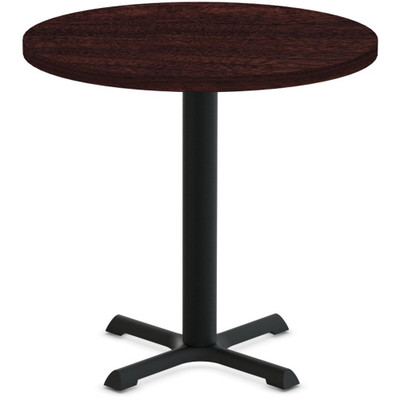Special-T StarX-2 Dining Table - Espresso Round Top - Black, Powder Coated Base - 36" Table Top Diameter - 29" Height - Assembly Required - Thermofused Laminate (TFL) Top Material - 1 Each
