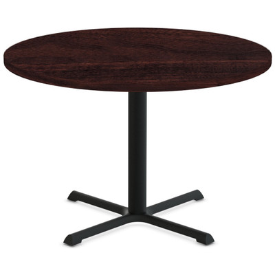 Special-T StarX-2 Dining Table - Espresso Round Top - Black, Powder Coated Base - 42" Table Top Diameter - 42" Height - Assembly Required - Thermofused Laminate (TFL) Top Material - 1 Each