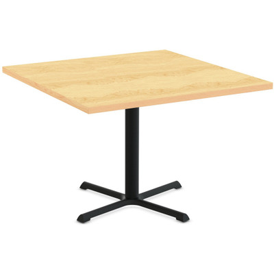 Special-T StarX-2 Dining Table - Crema Maple Square Top - Black, Powder Coated Base - 36" Table Top Length x 36" Table Top Width - 29" Height - Assembly Required - Thermofused Laminate (TFL) Top Material - 1 Each