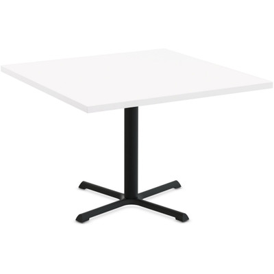 Special-T StarX-2 Dining Table - White Square Top - Black, Powder Coated Base - 36" Table Top Length x 36" Table Top Width - 29" Height - Assembly Required - Thermofused Laminate (TFL) Top Material - 1 Each