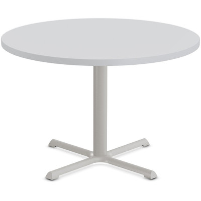 Special-T StarX-2 Dining Table - Gray Round Top - Gray, Powder Coated Base - 42" Table Top Diameter - 42" Height - Assembly Required - Thermofused Laminate (TFL) Top Material - 1 Each