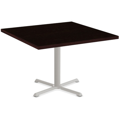 Special-T StarX-2 Dining Table - Espresso Square Top - Gray, Powder Coated Base - 42" Table Top Length x 42" Table Top Width - 29" Height - Assembly Required - Thermofused Laminate (TFL) Top Material - 1 Each