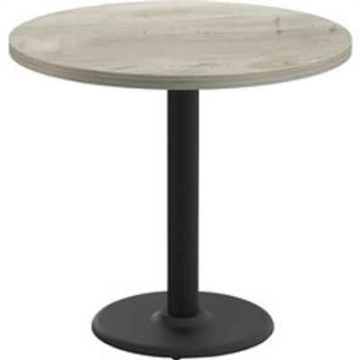 Special-T Cantina-2 Dining Table - Aged Driftwood Round Top - Black, Powder Coated Base - 42" Table Top Diameter - 29" Height - Assembly Required - Thermofused Laminate (TFL) Top Material - 1 Each