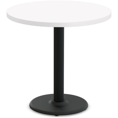 Special-T Cantina-2 Dining Table - White Round Top - Black Wrinkle, Powder Coated Base - 36" Table Top Diameter - 29" Height - Assembly Required - Thermofused Laminate (TFL) Top Material - 1 Each