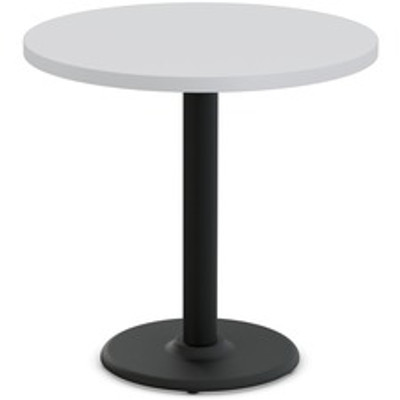 Special-T Cantina-2 Dining Table - Gray Round Top - Black Wrinkle, Powder Coated Base - 36" Table Top Diameter - 42" Height - Assembly Required - Thermofused Laminate (TFL) Top Material - 1 Each