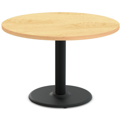 Special-T Cantina-2 Dining Table - Crema Maple Round Top - Black Wrinkle, Powder Coated Base - 42" Table Top Diameter - 29" Height - Assembly Required - Thermofused Laminate (TFL) Top Material - 1 Each