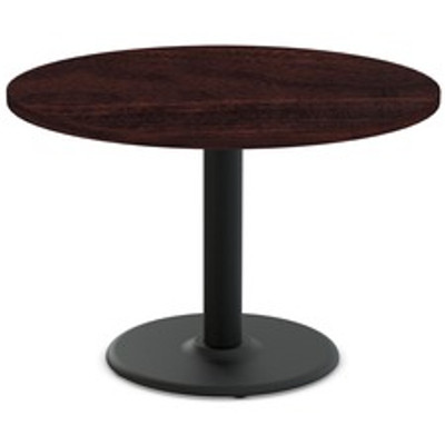 Special-T Cantina-2 Dining Table - Espresso Round Top - Black Wrinkle, Powder Coated Base - 42" Table Top Diameter - 29" Height - Assembly Required - Thermofused Laminate (TFL) Top Material - 1 Each