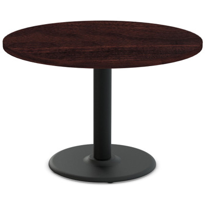 Special-T Cantina-2 Dining Table - Espresso Round Top - Black Wrinkle, Powder Coated Base - 42" Table Top Diameter - 42" Height - Assembly Required - Thermofused Laminate (TFL) Top Material - 1 Each