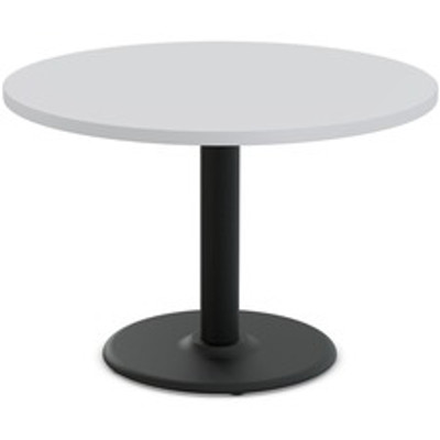 Special-T Cantina-2 Dining Table - Gray Round Top - Black Wrinkle, Powder Coated Base - 42" Table Top Diameter - 42" Height - Assembly Required - Thermofused Laminate (TFL) Top Material - 1 Each