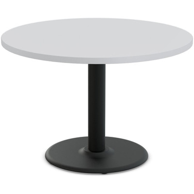 Special-T Cantina-2 Dining Table - Gray Round Top - Black Wrinkle, Powder Coated Base - 42" Table Top Diameter - 42" Height - Assembly Required - Thermofused Laminate (TFL) Top Material - 1 Each