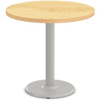 Special-T Cantina-2 Dining Table - Crema Maple Round Top - Fog Gray, Powder Coated Base - 36" Table Top Diameter - 29" Height - Assembly Required - Thermofused Laminate (TFL) Top Material - 1 Each