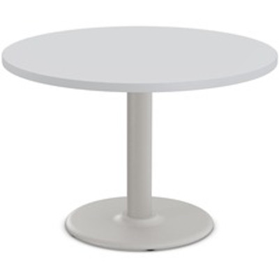 Special-T Cantina-2 Dining Table - Gray Round Top - Fog Gray, Powder Coated Base - 42" Table Top Diameter - 29" Height - Assembly Required - Thermofused Laminate (TFL) Top Material - 1 Each