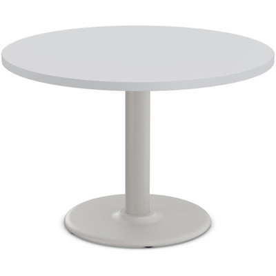 Special-T Cantina-2 Dining Table - Gray Round Top - Fog Gray, Powder Coated Base - 42" Table Top Diameter - 29" Height - Assembly Required - Thermofused Laminate (TFL) Top Material - 1 Each