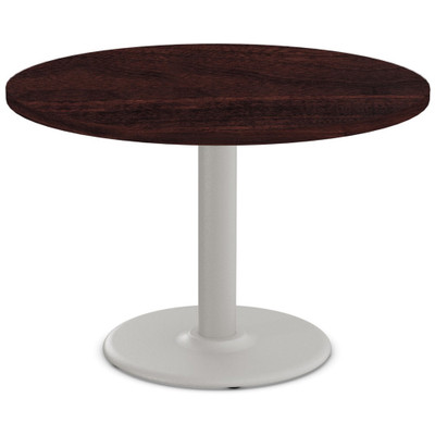 Special-T Cantina-2 Dining Table - Espresso Round Top - Fog Gray, Powder Coated Base - 42" Table Top Diameter - 42" Height - Assembly Required - Thermofused Laminate (TFL) Top Material - 1 Each