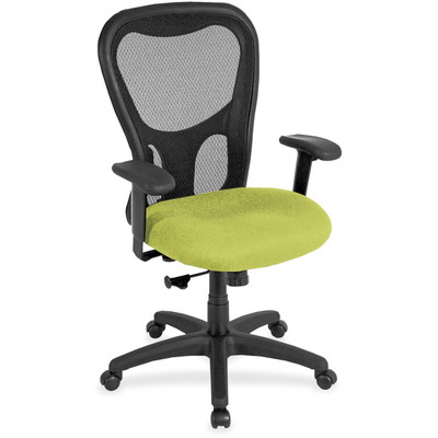 Eurotech Apollo Synchro High Back Chair - Apple Green Seat Color - Fabric Seat Material - Black Back Color - Black Frame Color - High Back - 5-star Base - Dillon Apple Green - Armrest - 1 Each