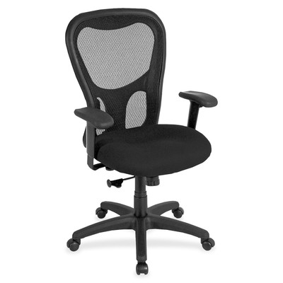 Eurotech Apollo Synchro High Back Chair - Black Seat Color - Fabric Seat Material - Black Back Color - Black Frame Color - High Back - 5-star Base - Dillon Black - Armrest - 1 Each