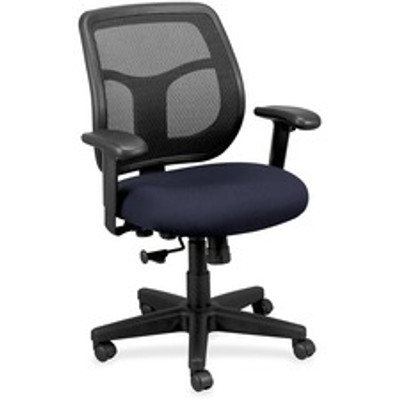 Eurotech Apollo Synchro Mid-Back Chair - Ocean Seat Color - Fabric Seat Material - Black Back Color - Mesh Back Material - Black Frame Color - Mid Back - 5-star Base - Dillon Ocean - Armrest - 1 Each