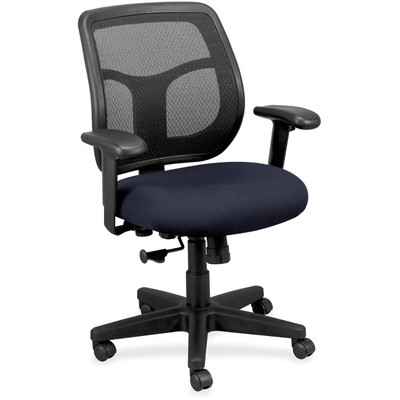 Eurotech Apollo Synchro Mid-Back Chair - Ocean Seat Color - Fabric Seat Material - Black Back Color - Mesh Back Material - Black Frame Color - Mid Back - 5-star Base - Dillon Ocean - Armrest - 1 Each
