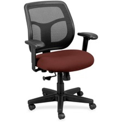 Eurotech Apollo Synchro Mid-Back Chair - Persimmon Seat Color - Fabric Seat Material - Black Back Color - Fabric Back Material - Mid Back - 5-star Base - Armrest - 1 Each