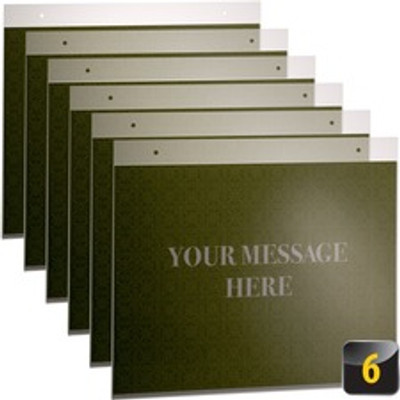 Officemate Horizontal Sign Holder - 11" Width x 8.5" Height - 11" Holding Width x 8.50" Holding Height - Rectangular Shape - Double Sided - Easy to Use, Durable, Hanging Hole - Plastic - Clear - 6 / Box