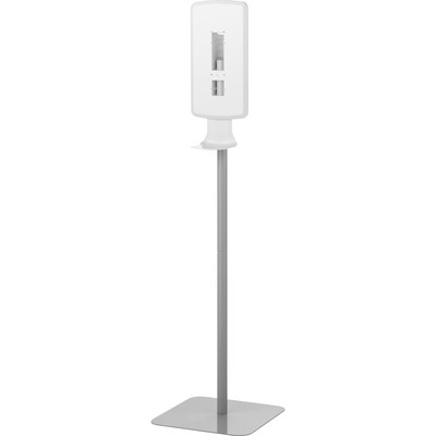 Dial Professional FIT Sanitizer Dispenser Floor Stand - 58.30" Height x 15.70" Width x 15.70" Depth - Floor Stand - Metal, Rubber - White