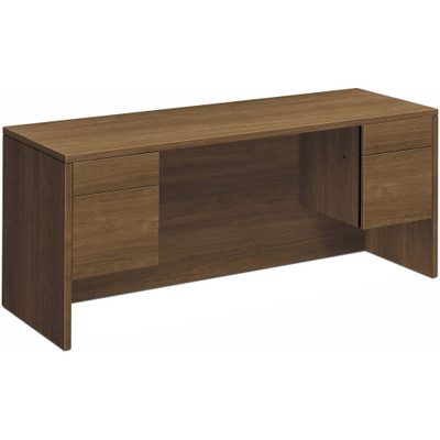 HON H10543 Pedestal Credenza - 29.5" Height x 72" Width x 24" Depth - 4 x Box, File Drawer(s) - Double Pedestal - Flat Edge - Finish: Laminate, Pinnacle - 1 Each