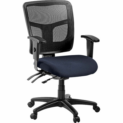 Lorell ErgoMesh Series Managerial Mid-Back Chair - Periwinkle Seat Color - Fabric Seat Material - Black Back Color - Black Frame Color - 5-star Base - 1 Each