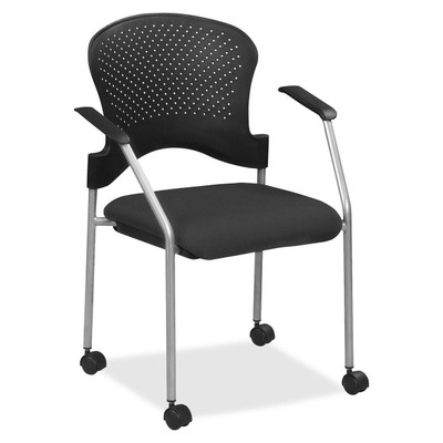Eurotech Breeze Chair with Casters - Tuxedo Seat Color - Fabric Seat Material - Tuxedo Back Color - Gray Frame Color - Steel Frame Material - Four-legged Base - Expo Tuxedo - 1 Each