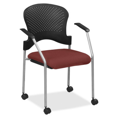 Eurotech breeze FS8270 Stacking Chair - Carmine Seat Color - Fabric Seat Material - Carmine Back Color - Gray Frame Color - Steel Frame Material - Four-legged Base - Fuse Carmine - 1 Each